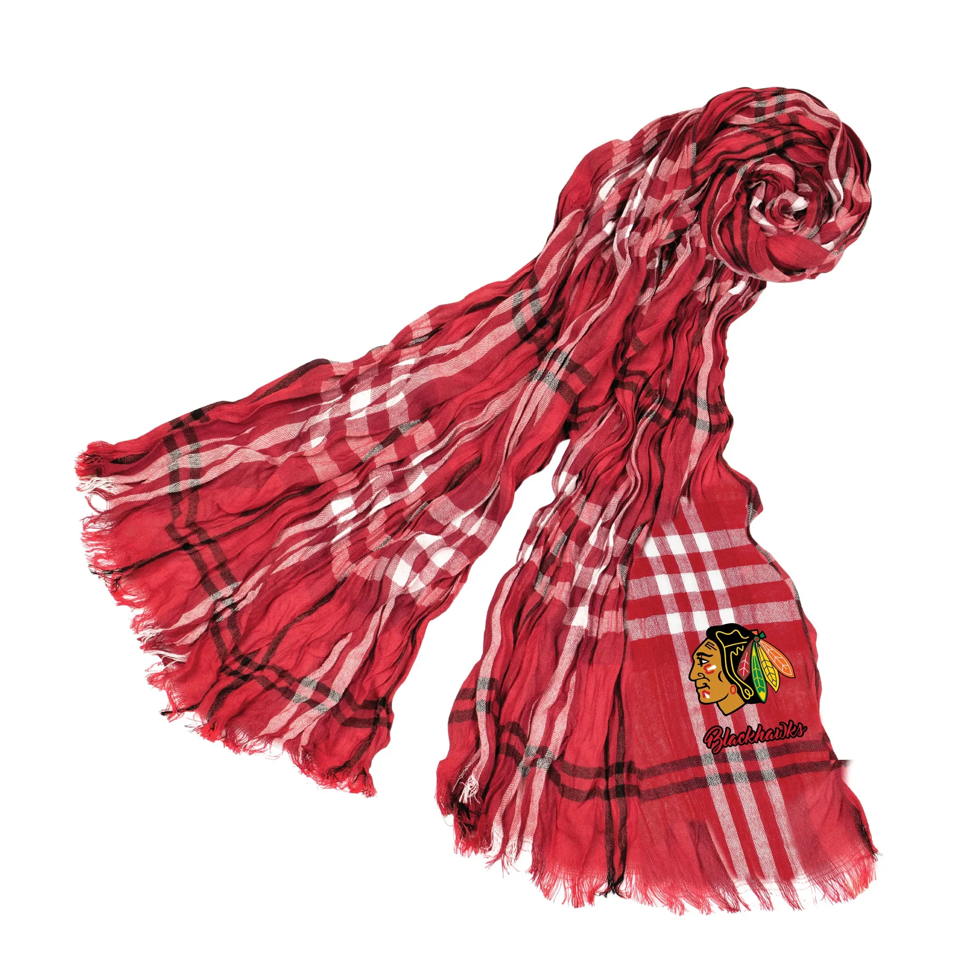 Chicago Blackhawks Crinkle Scarf Plaid