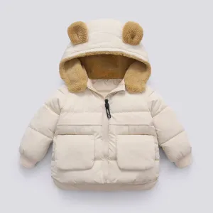 Children Winter Short Thick Hooded Warm Jacket