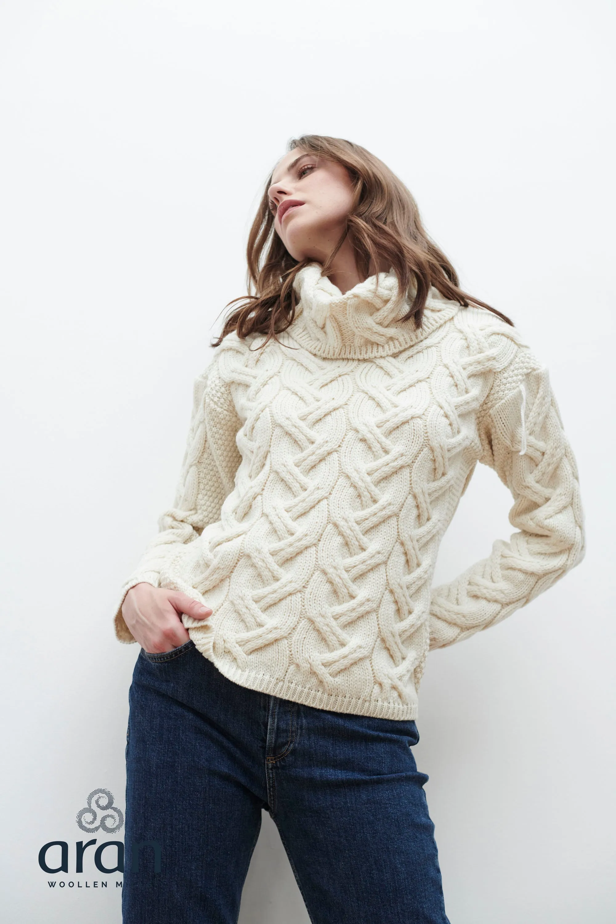 Chunky Cable Cowl Sweater