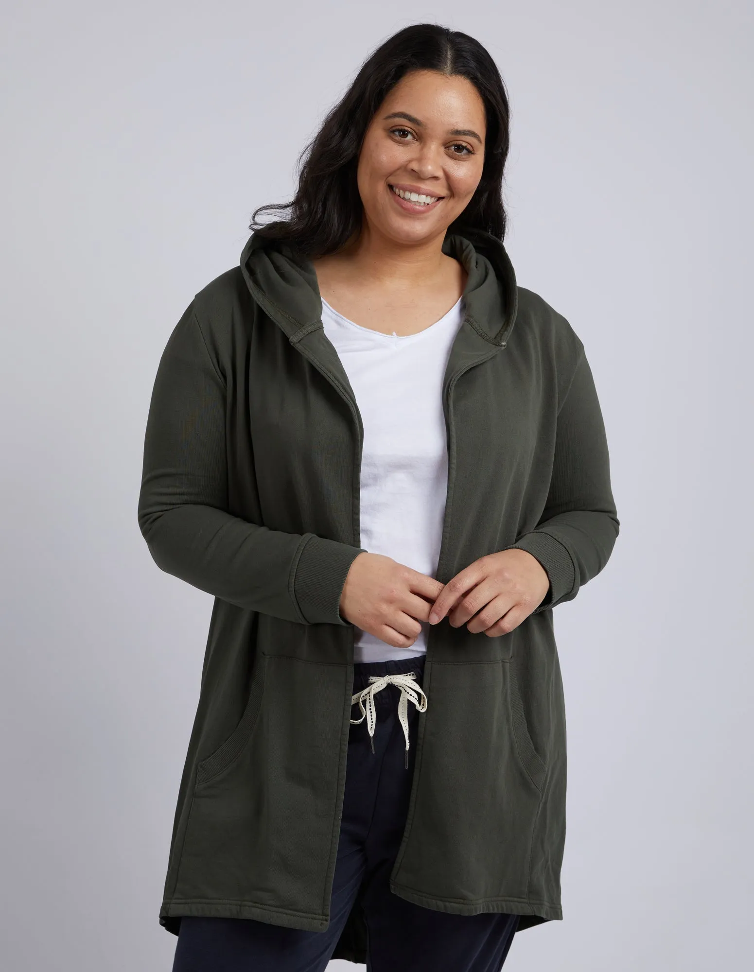 Composure Hooded Cardi Khaki