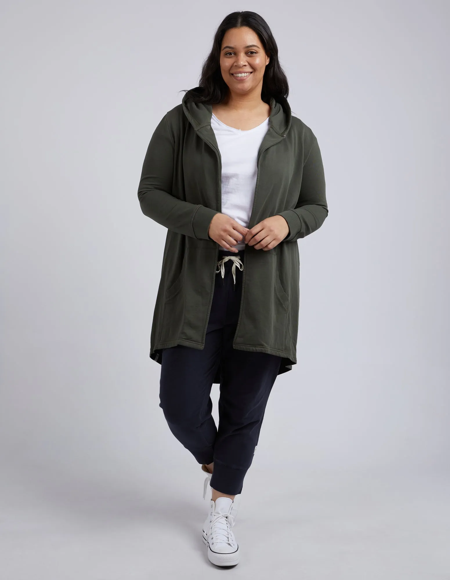 Composure Hooded Cardi Khaki