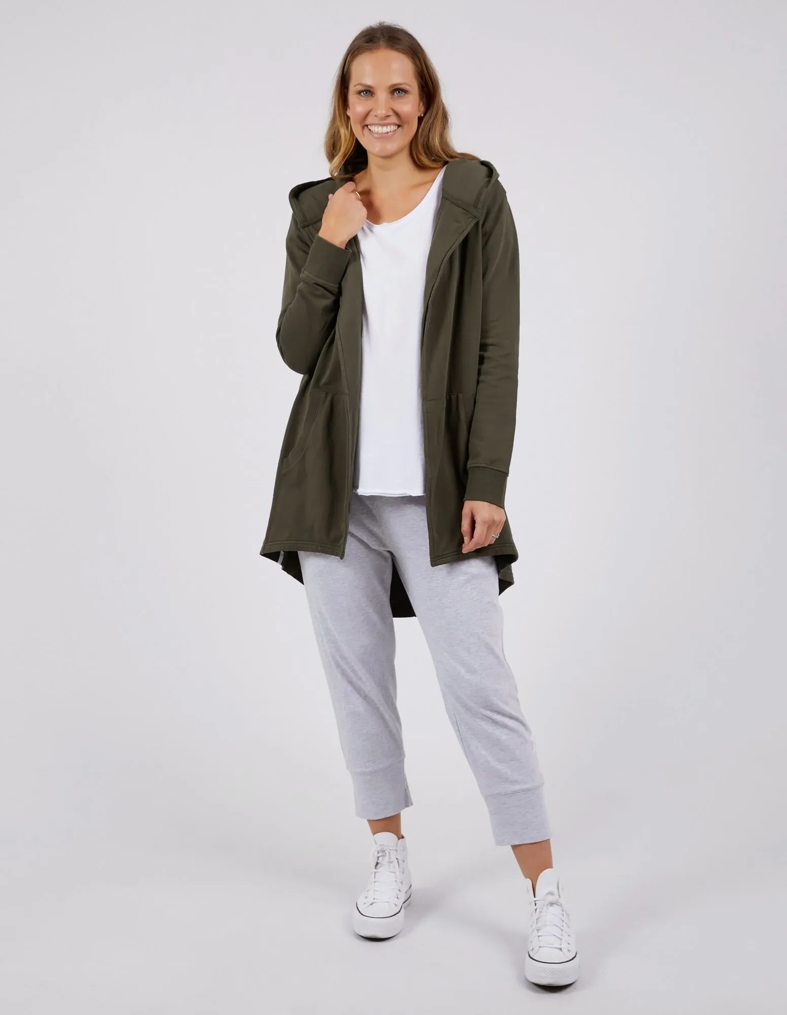 Composure Hooded Cardi Khaki