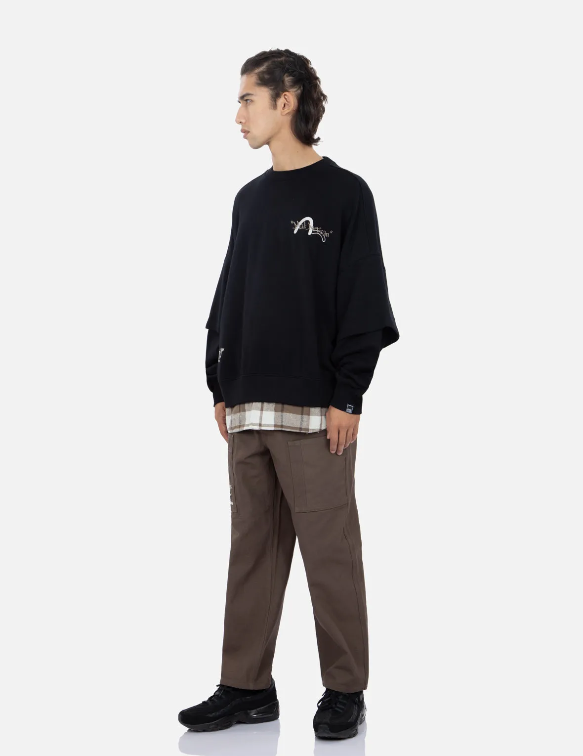 Contrast Hem Mock 2-in-1 Sweatshirt