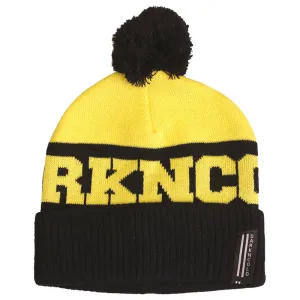 Darkncold Inner City Pom Pom Beanie Hat Black Yellow