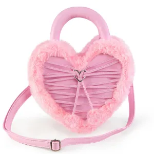 Demonia Faux Fur Heart-Shaped Purse