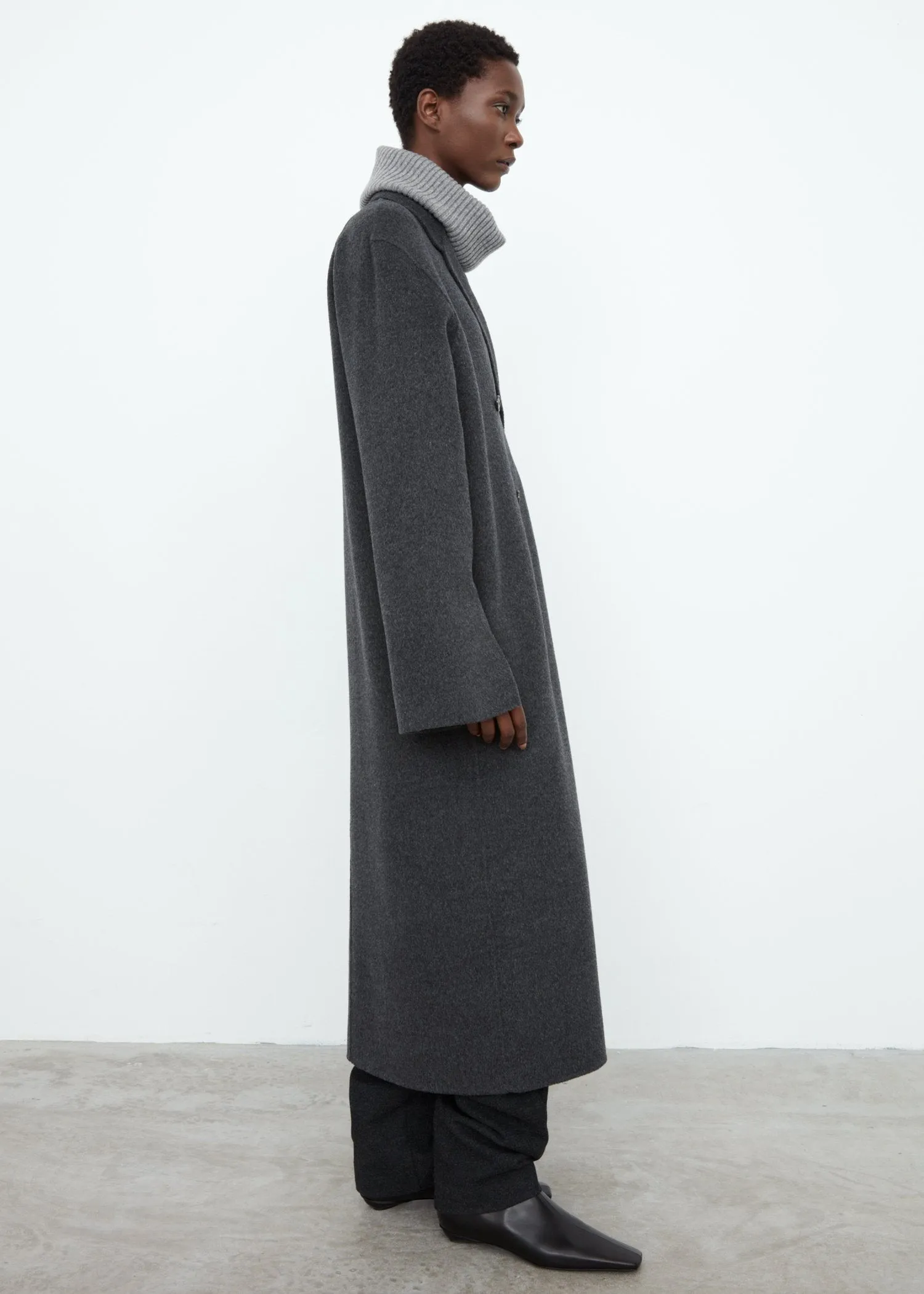 Doublé wool overcoat grey mélange