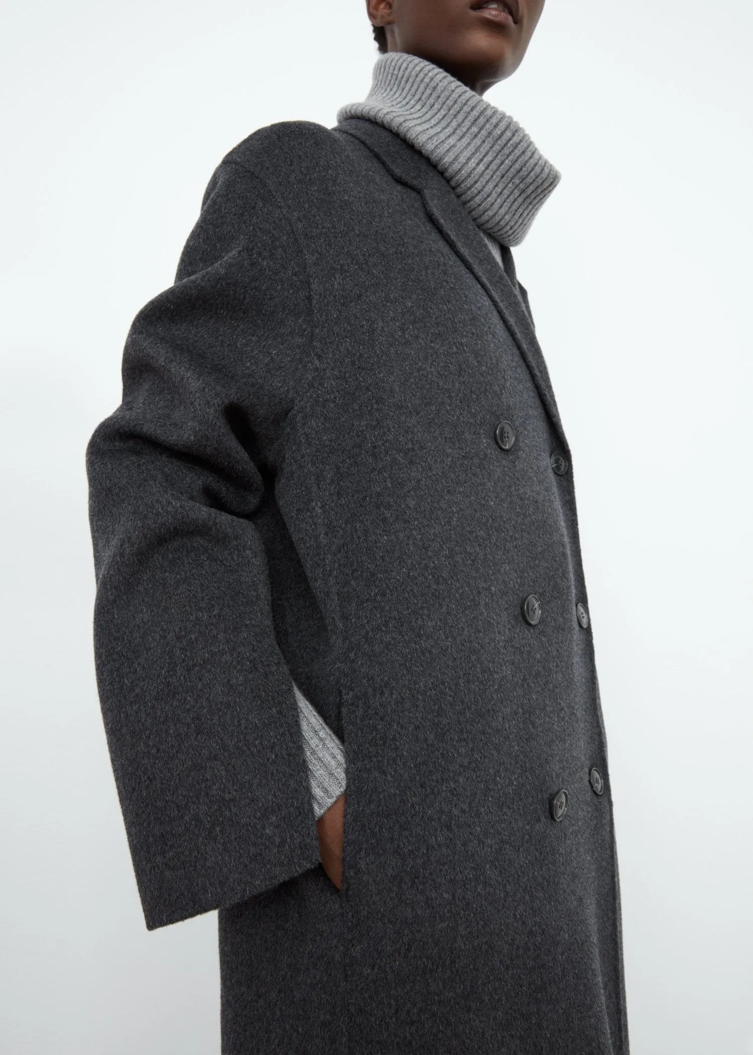 Doublé wool overcoat grey mélange