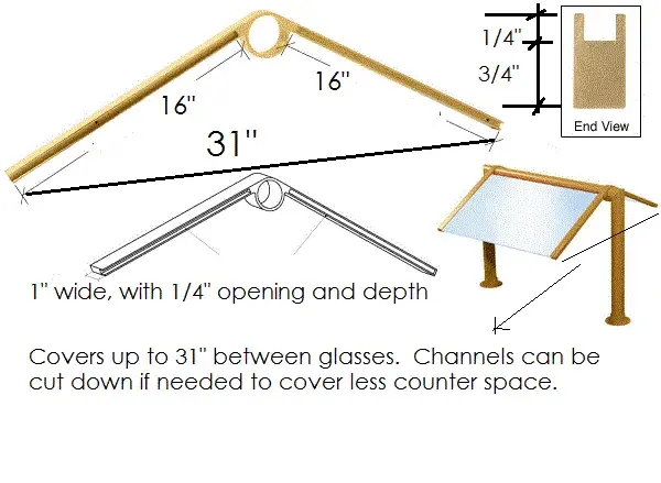 Double Faced Sneeze Guard Bracket-Center