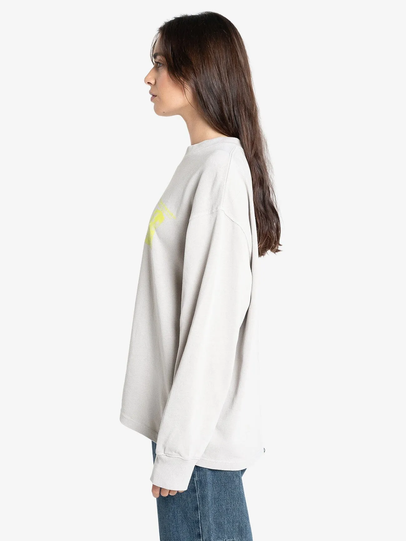 Earths Services Long Sleeve Oversized Tee - Oyster Grey