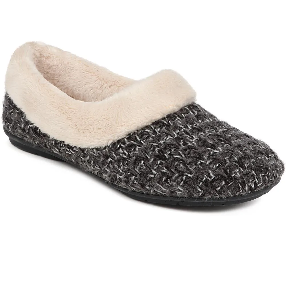 Faux Fur Lined Slippers - CARIANA / 324 749