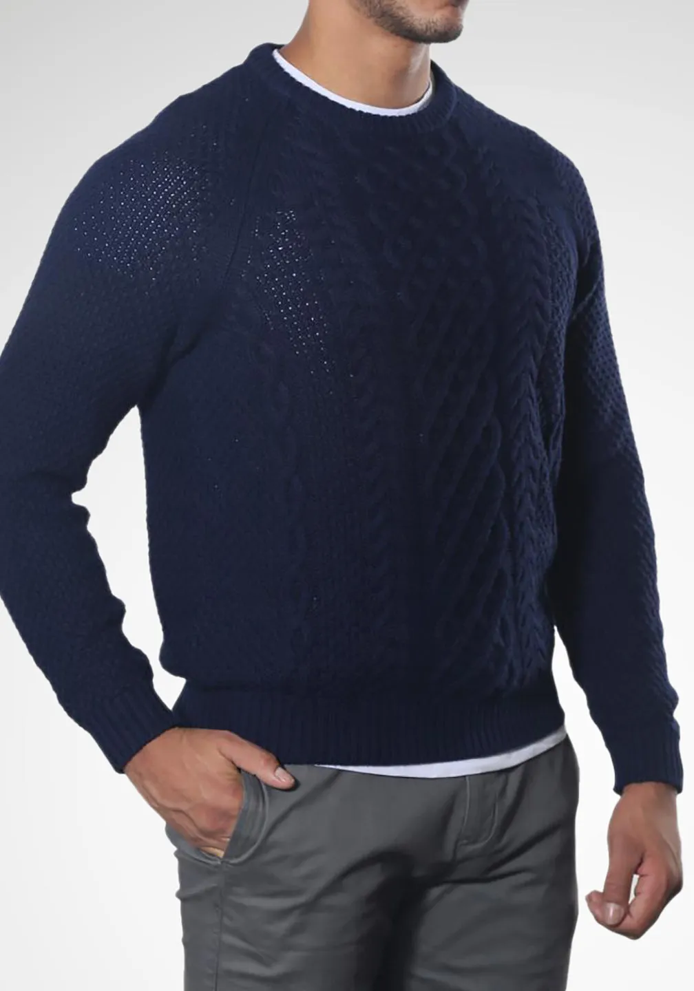 Fisherman Cable Crewneck Sweater