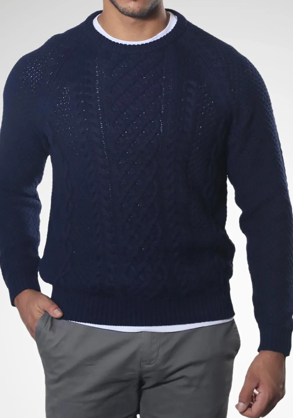 Fisherman Cable Crewneck Sweater