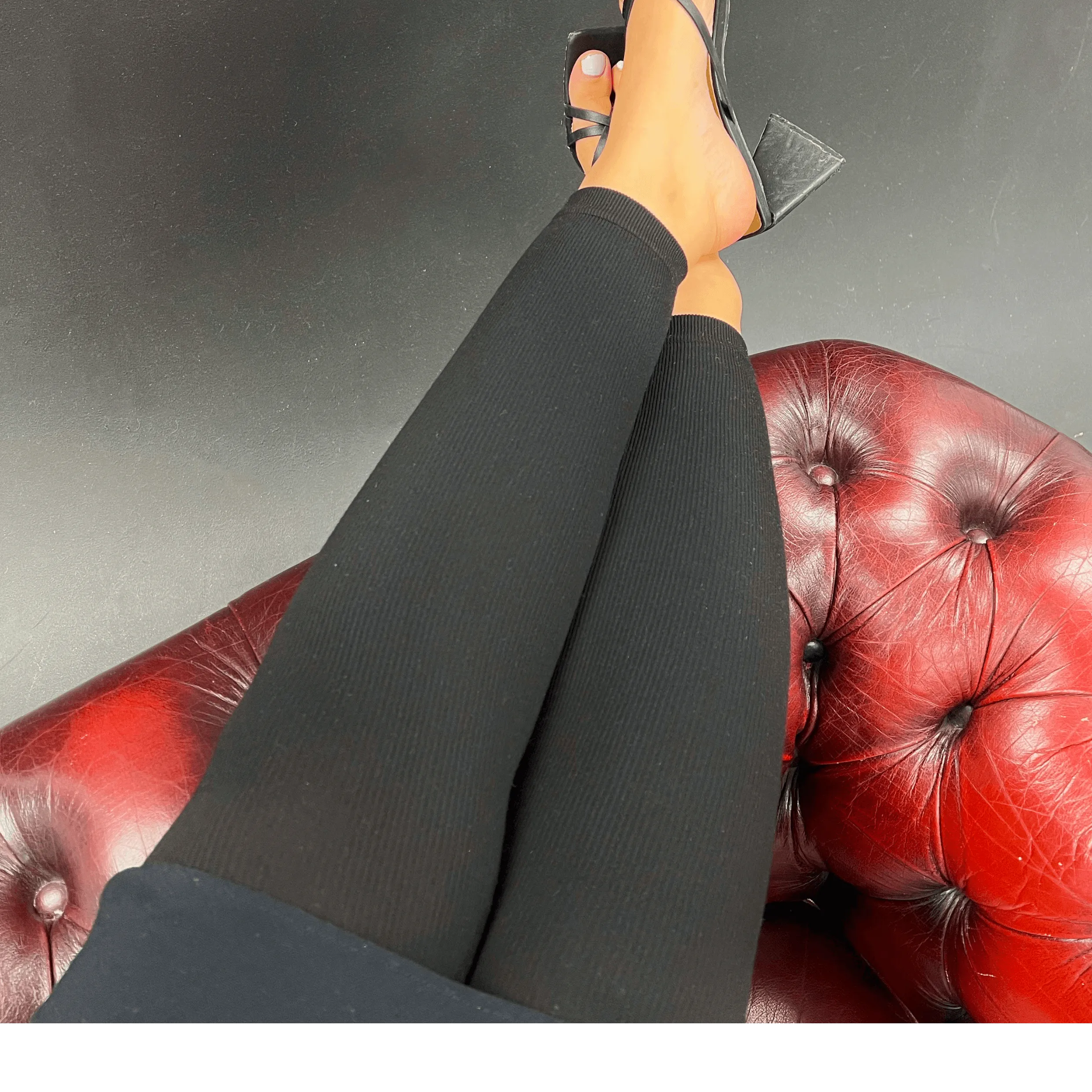 Footless Ribbed Cashmere Tights