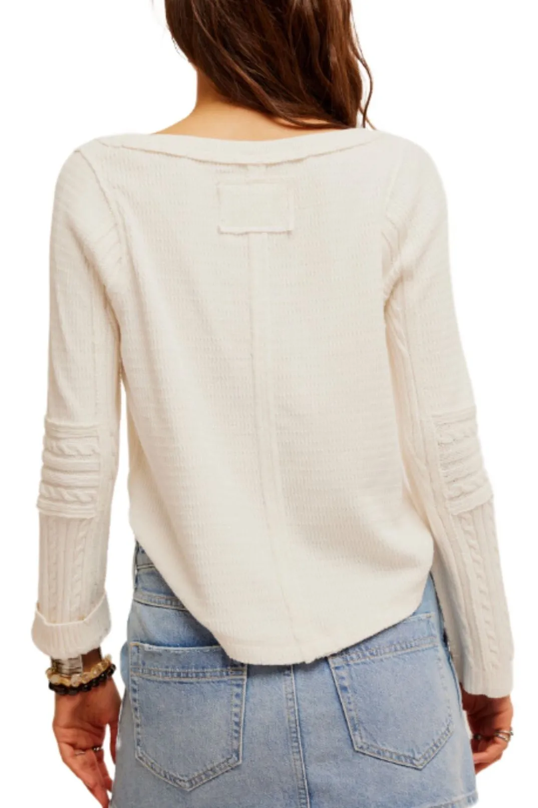 Free People Swinging Cable Cuff Sweater