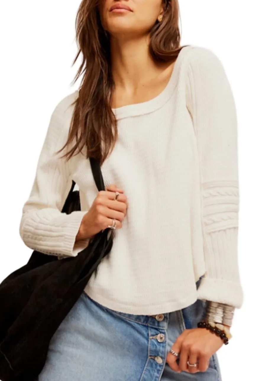 Free People Swinging Cable Cuff Sweater