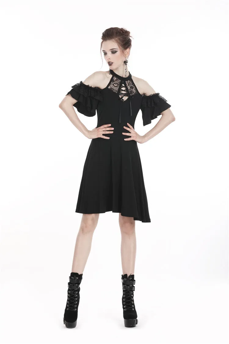 Gothic lady lacey lace up chest dress DW299