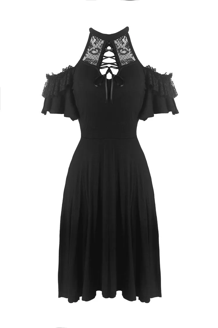 Gothic lady lacey lace up chest dress DW299