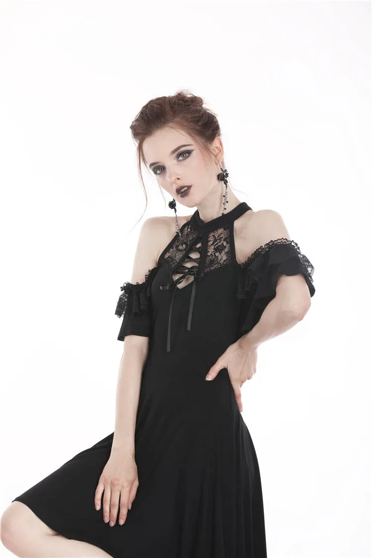 Gothic lady lacey lace up chest dress DW299