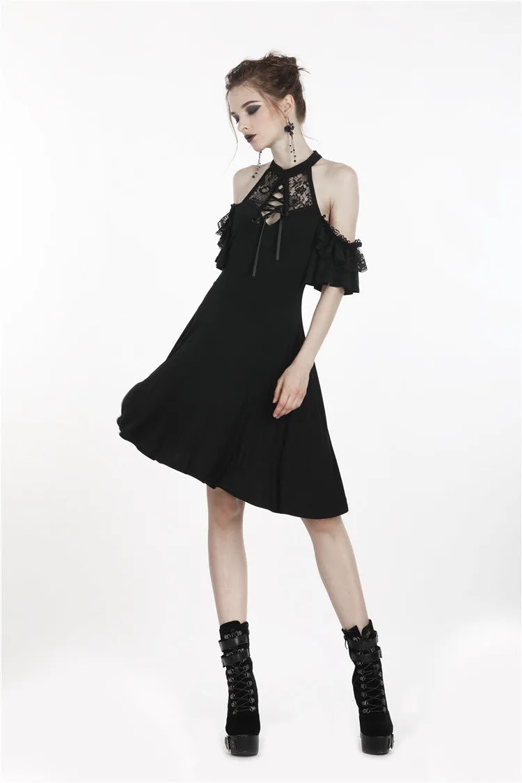 Gothic lady lacey lace up chest dress DW299