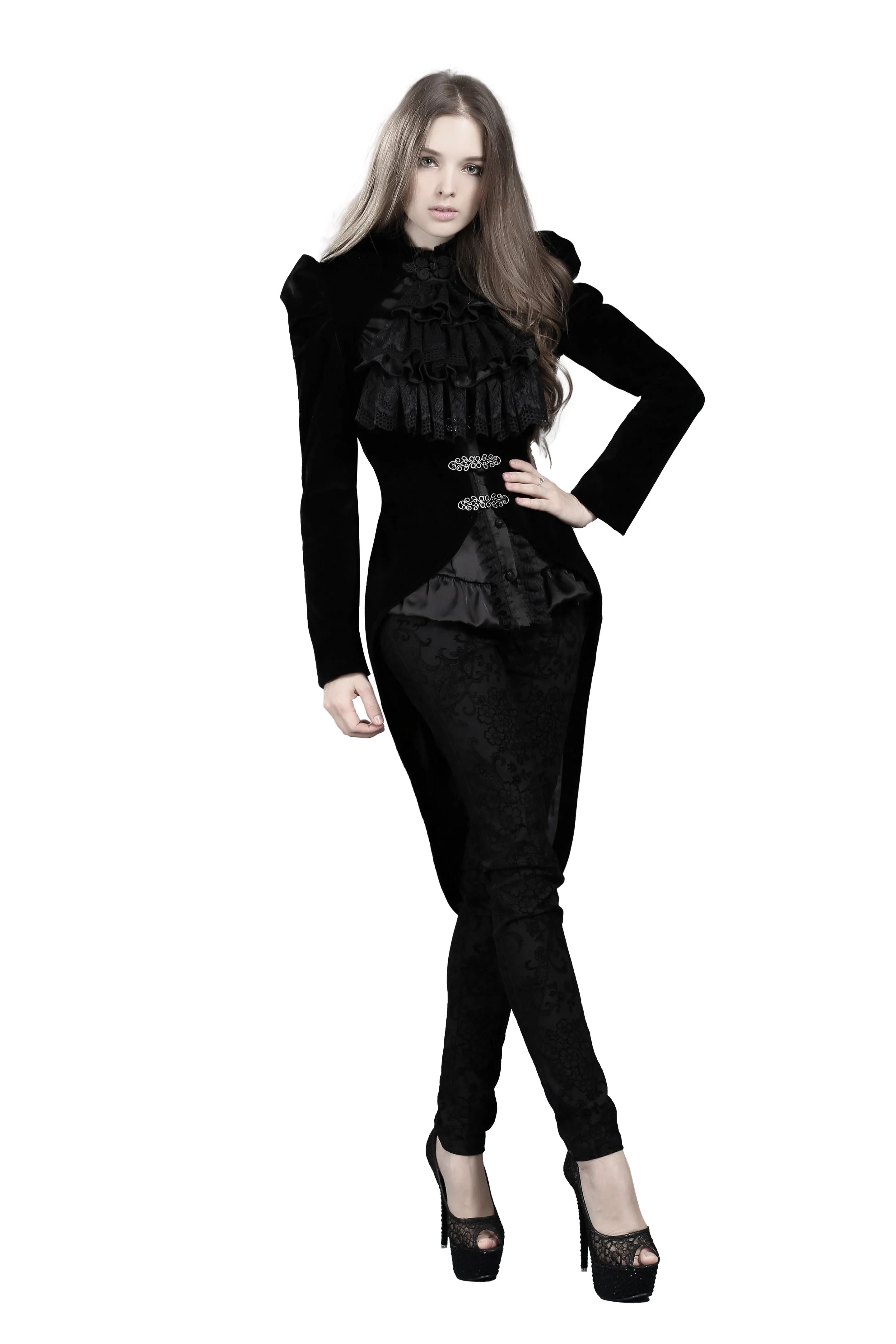 Gothic masquerade ball gowns cocktail jacket JW048