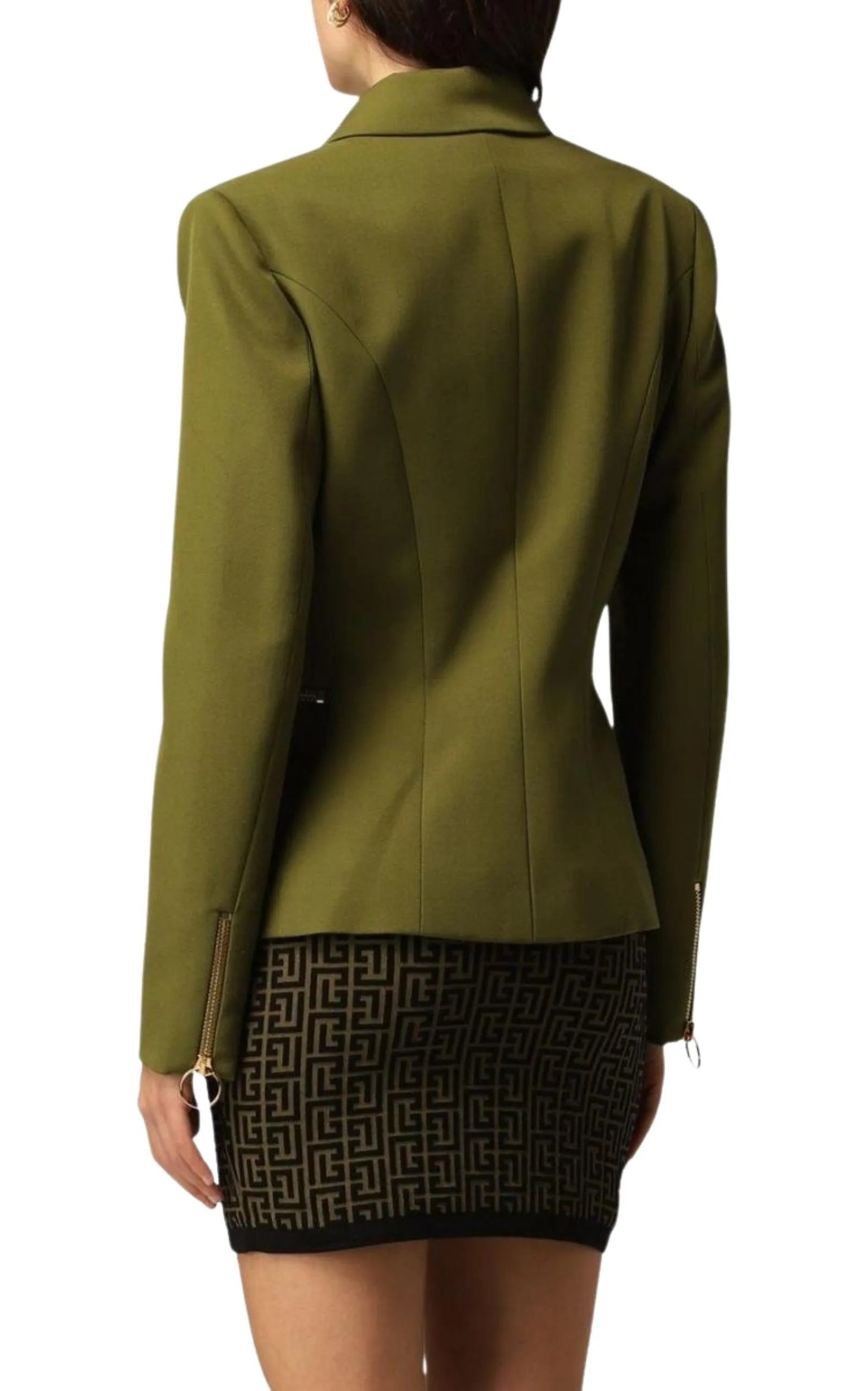 Green Wool Double-breasted Blazer