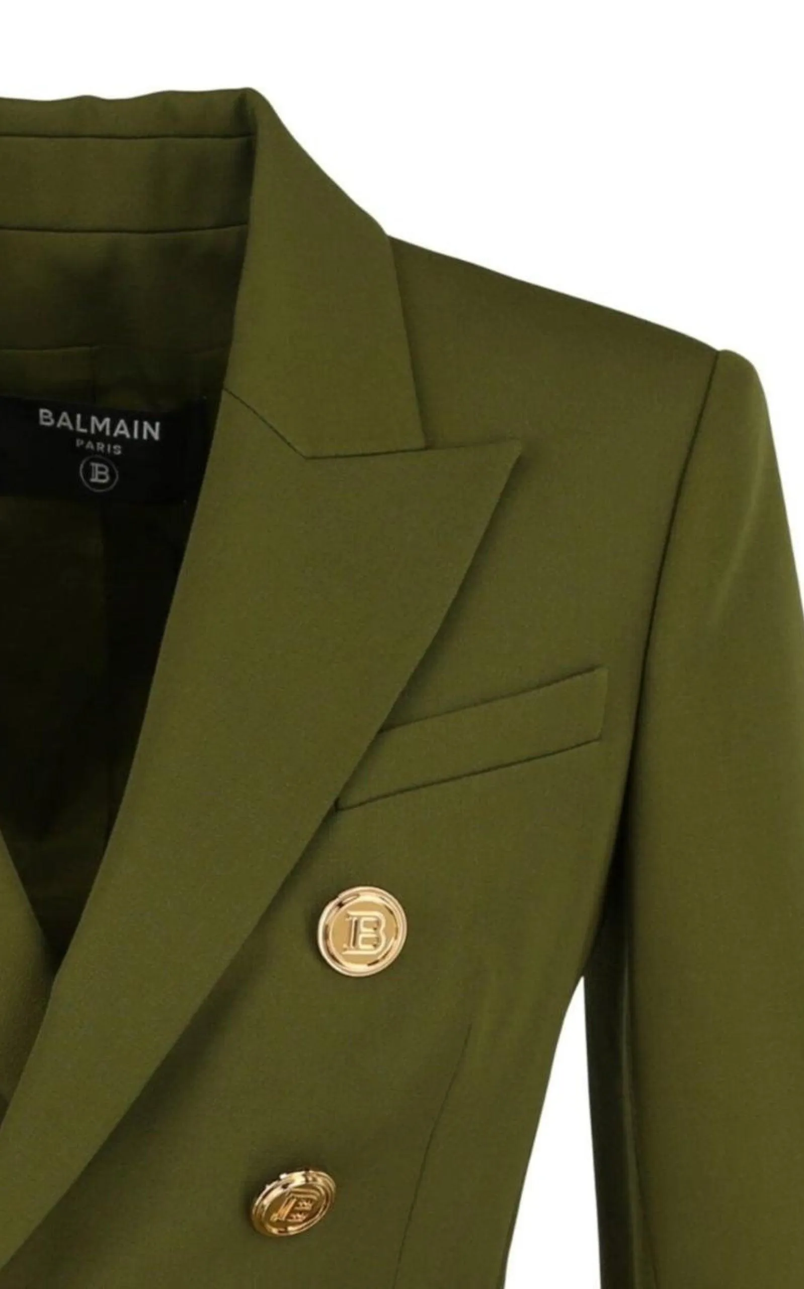 Green Wool Double-breasted Blazer