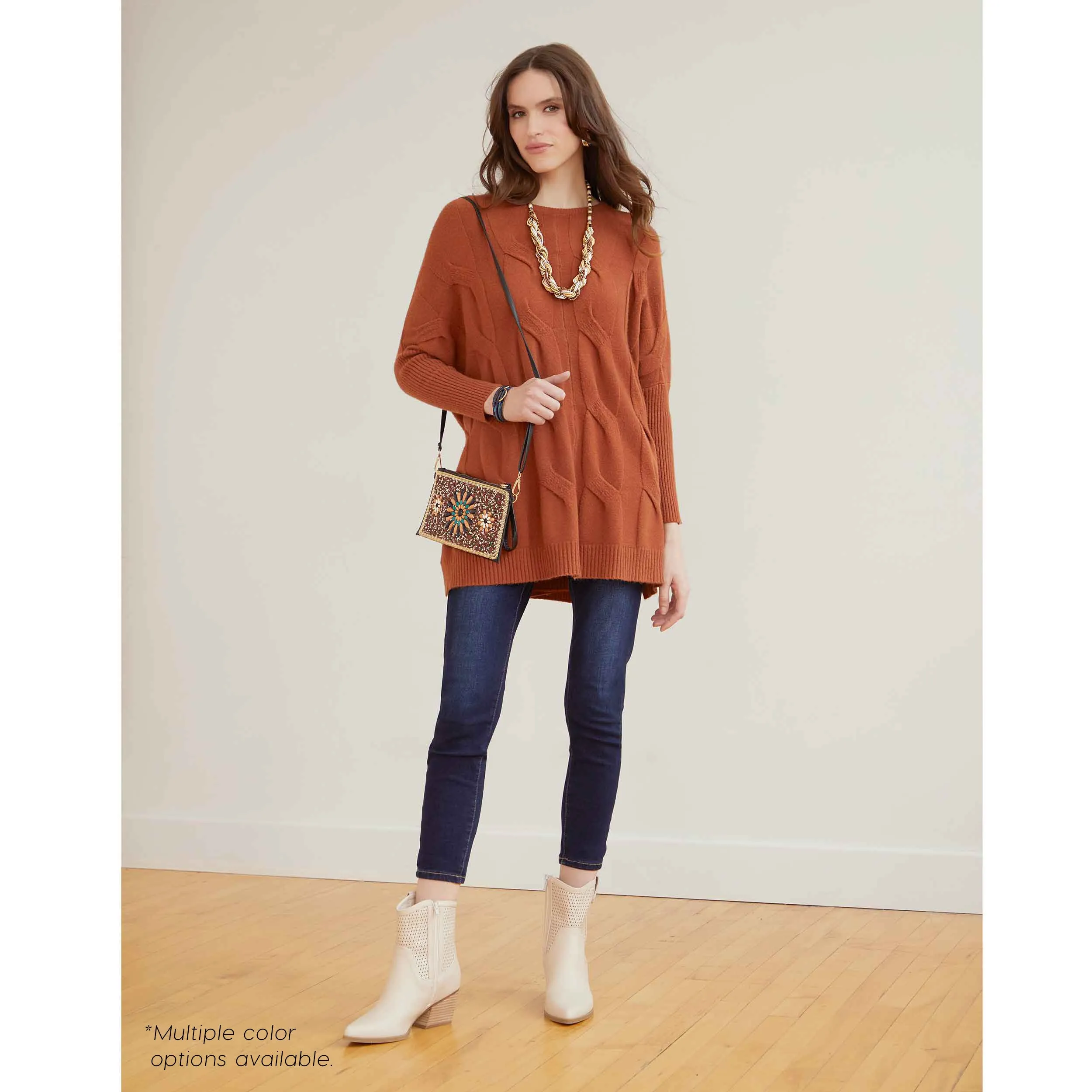 Heavenly-Luxe Relaxed Cable Knit Sweater - Beaujolais