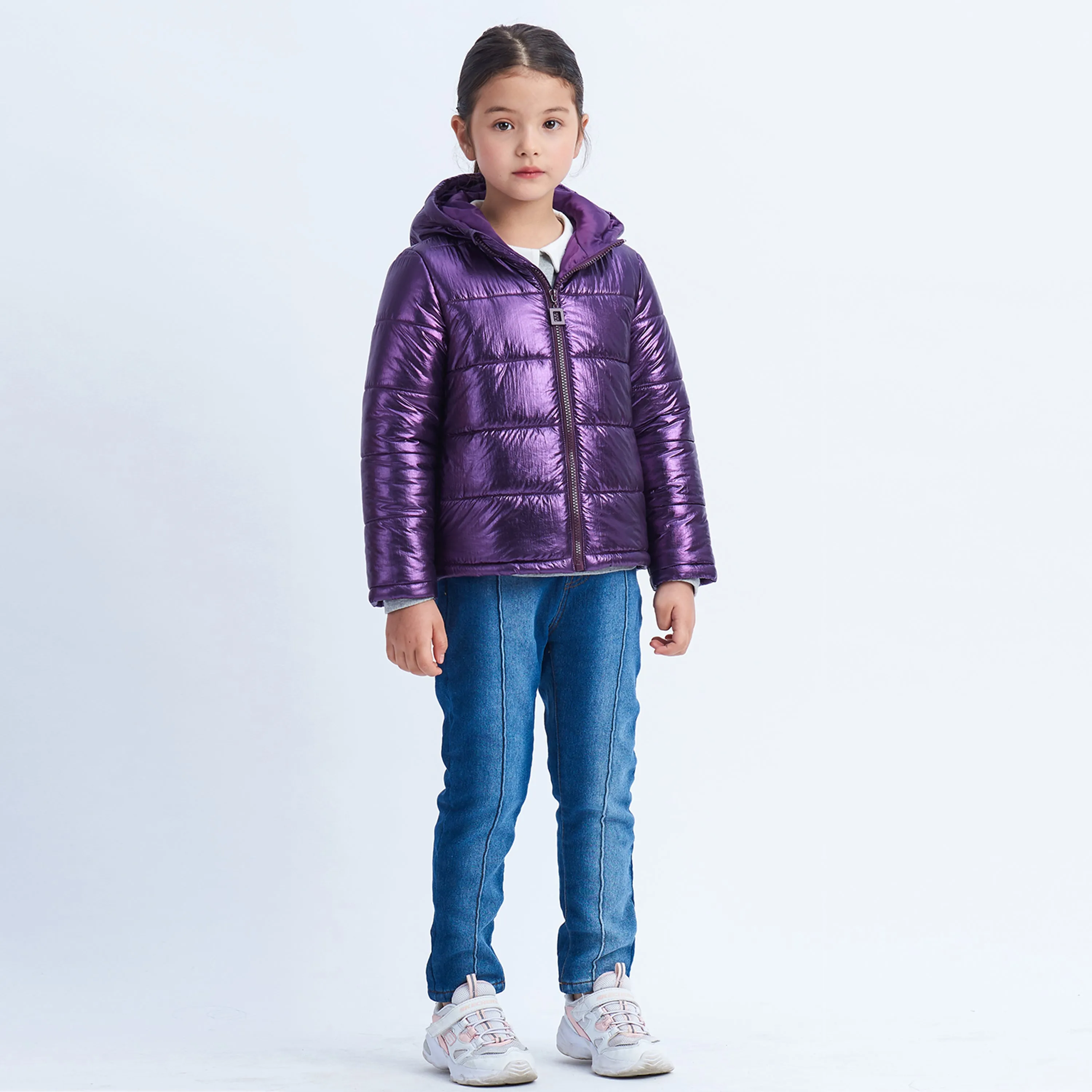 IKALI Girls Winter Puffer Jacket Lightweight Outwear Girls Purple (3-12Y)