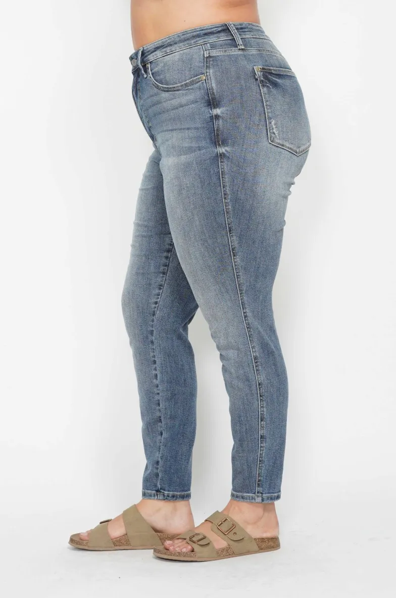 Judy Blue Contrast Wash Skinny Jeans