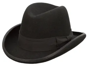 Kenny K - Black Wool Felt Homburg Hat