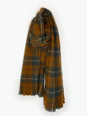 Kensington Oversized Plaid Scarf - Rust & Steel