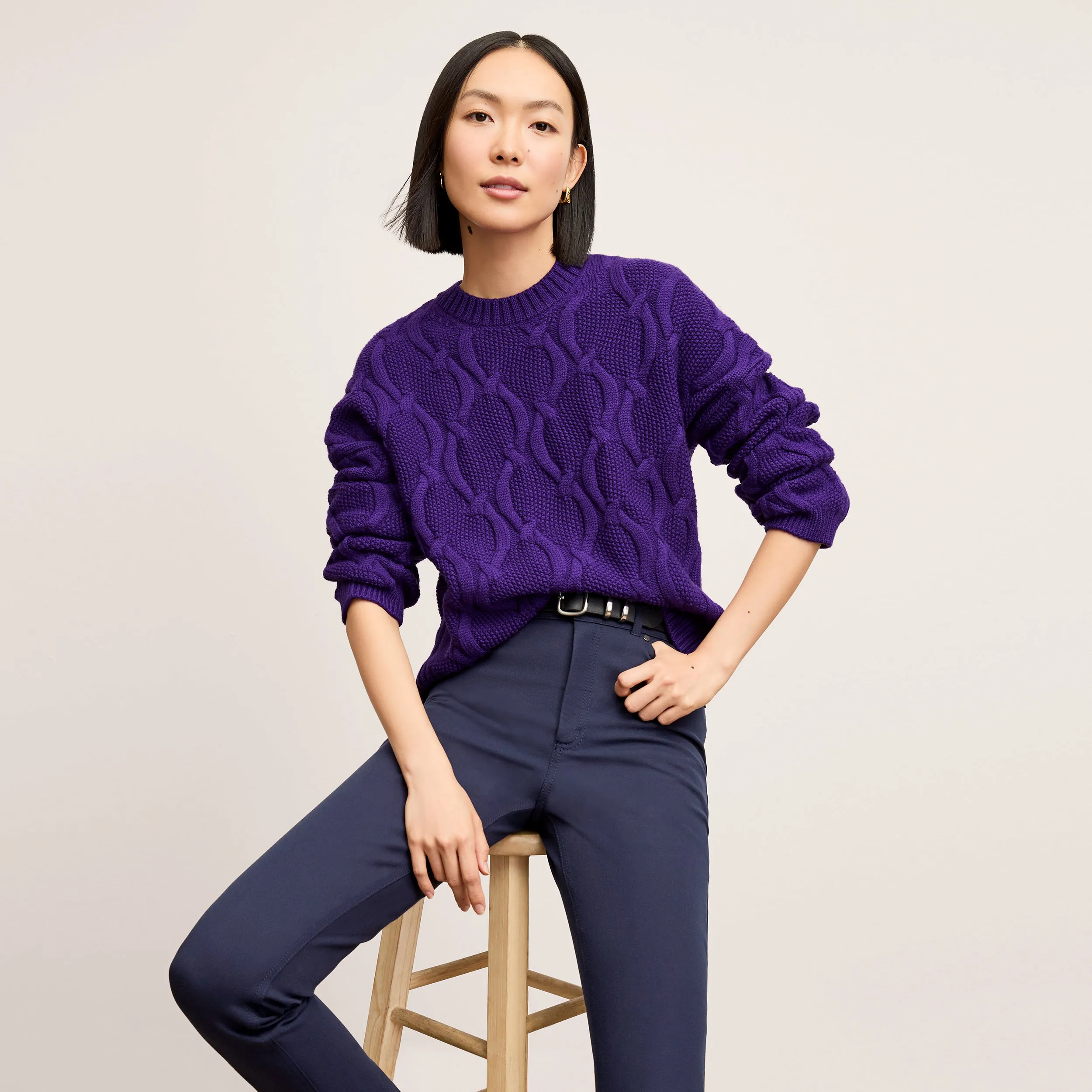 Kiki Sweater - Cable Knit :: Ube