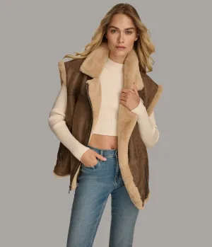 Kinsley Faux Shearling Moto Vest