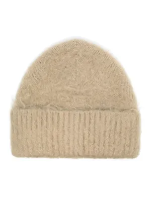 KNITTED WOOL-BLEND BEANIE