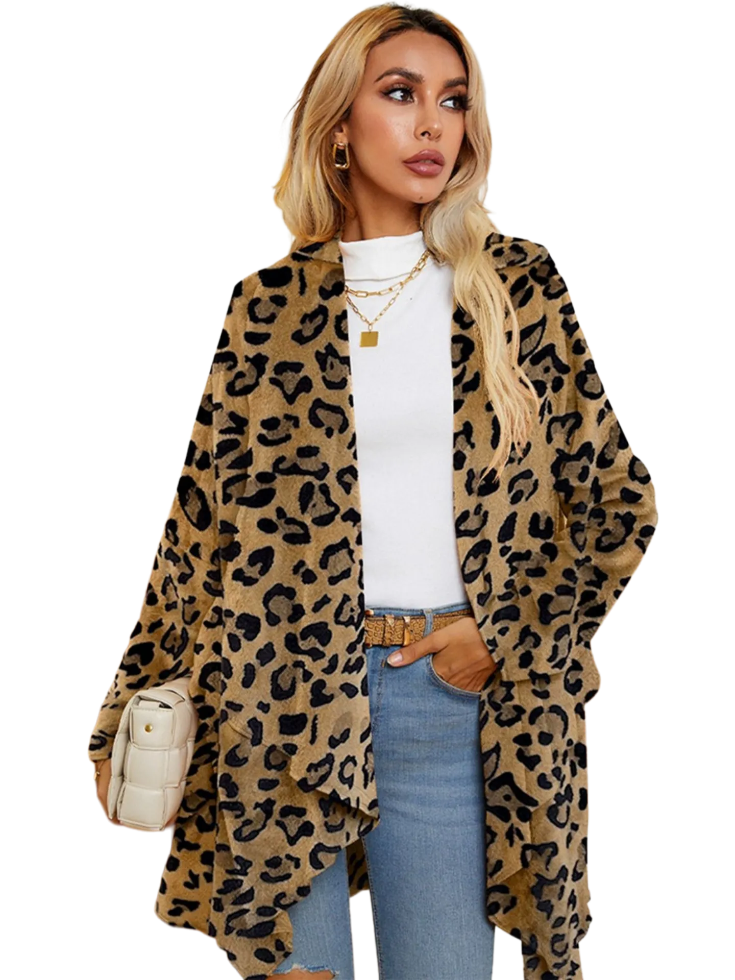 Leopard Long Sleeve Open Front Cardigan