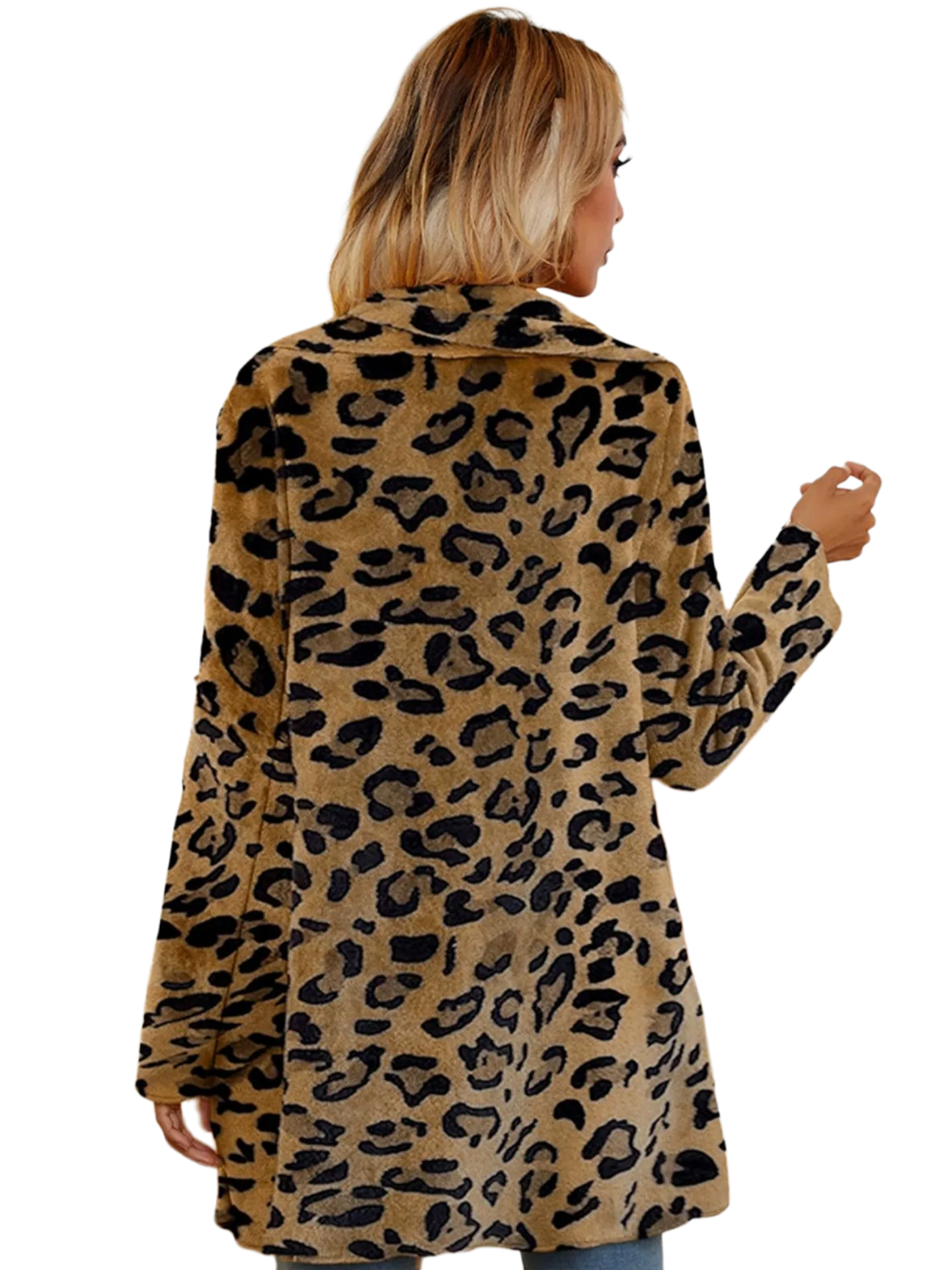 Leopard Long Sleeve Open Front Cardigan