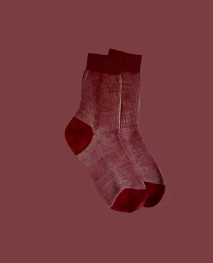 Maria La Rosa Bordeaux Wool and Silk Socks