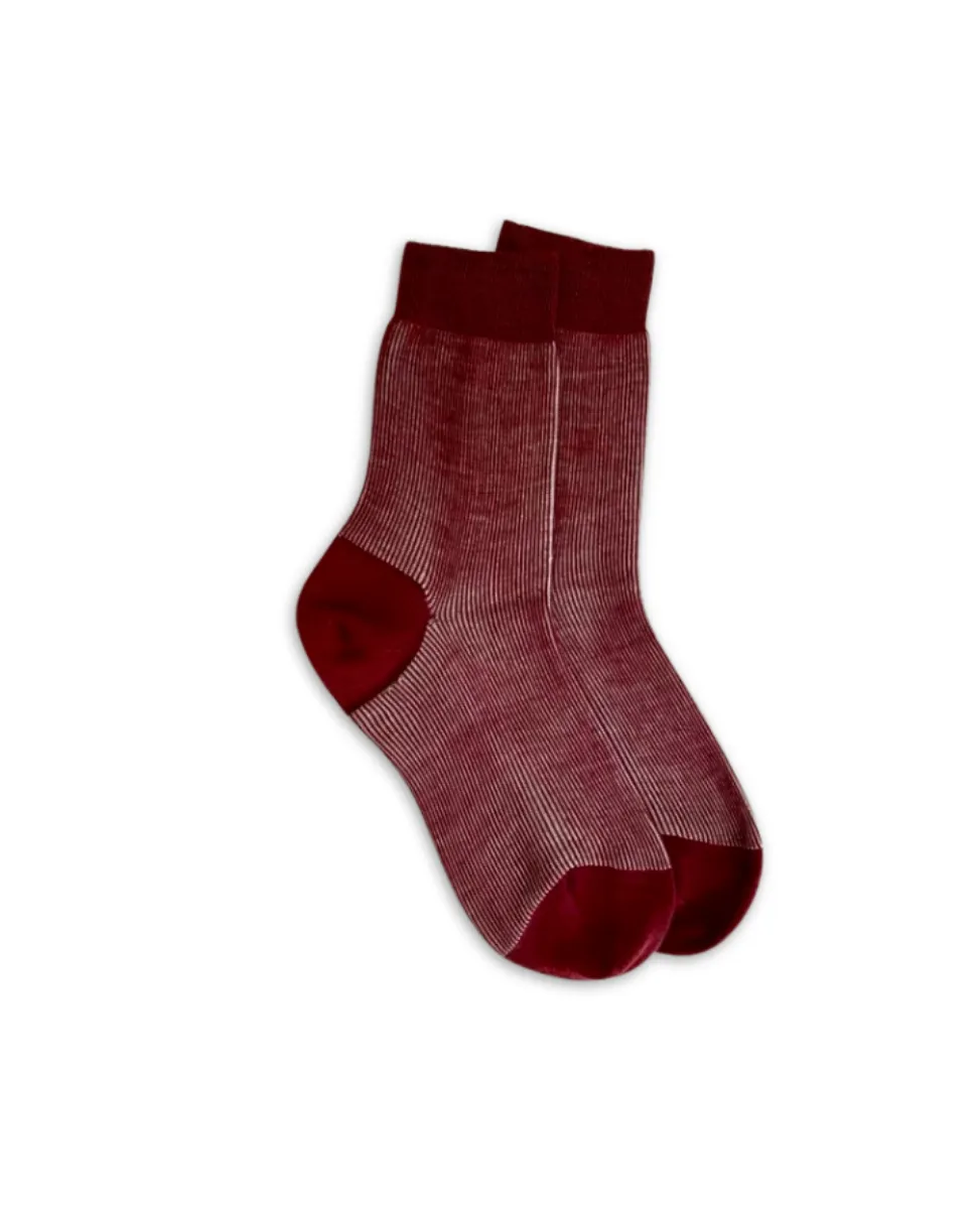 Maria La Rosa Bordeaux Wool and Silk Socks