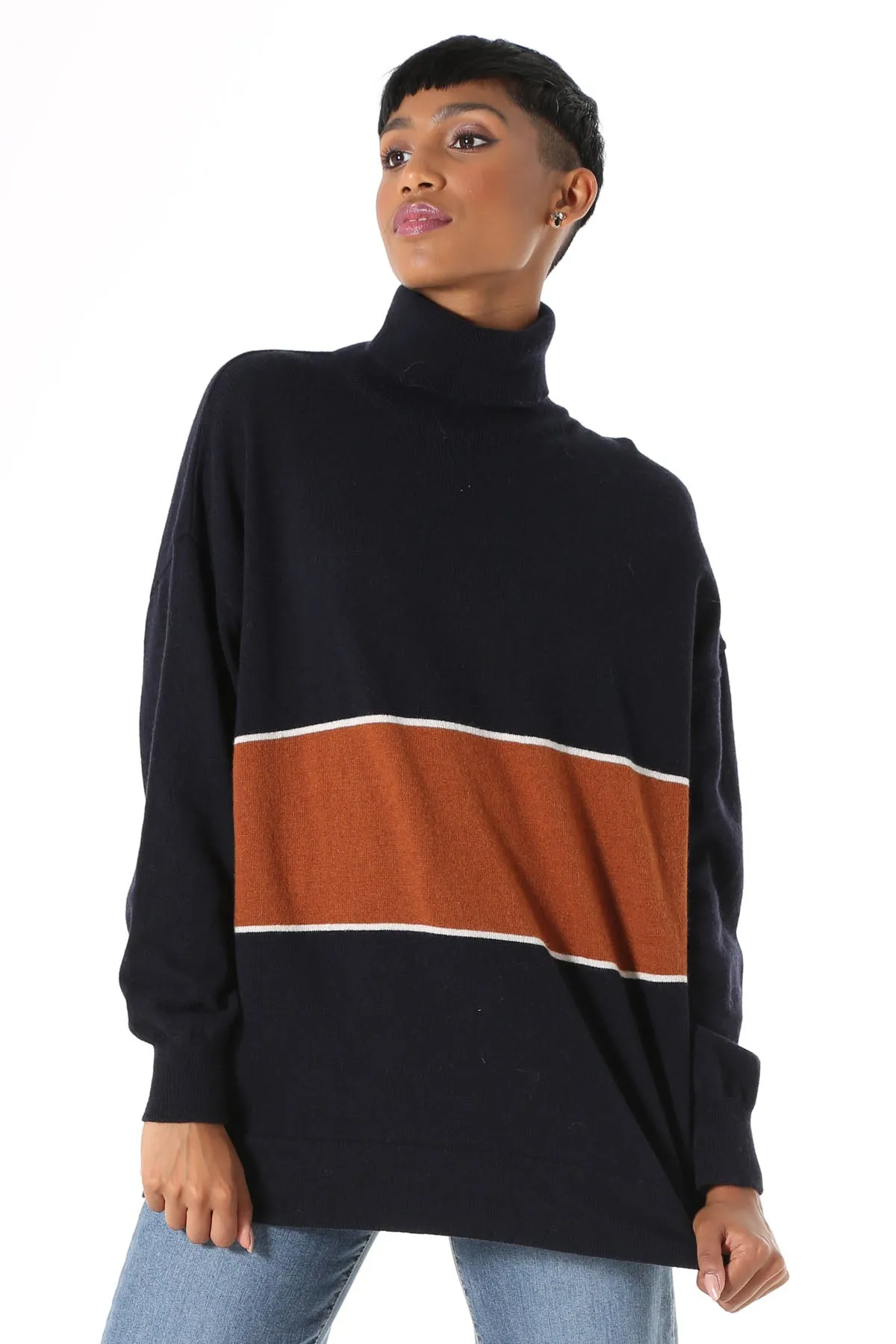 Mariana Turtleneck Wool Sweater Navy