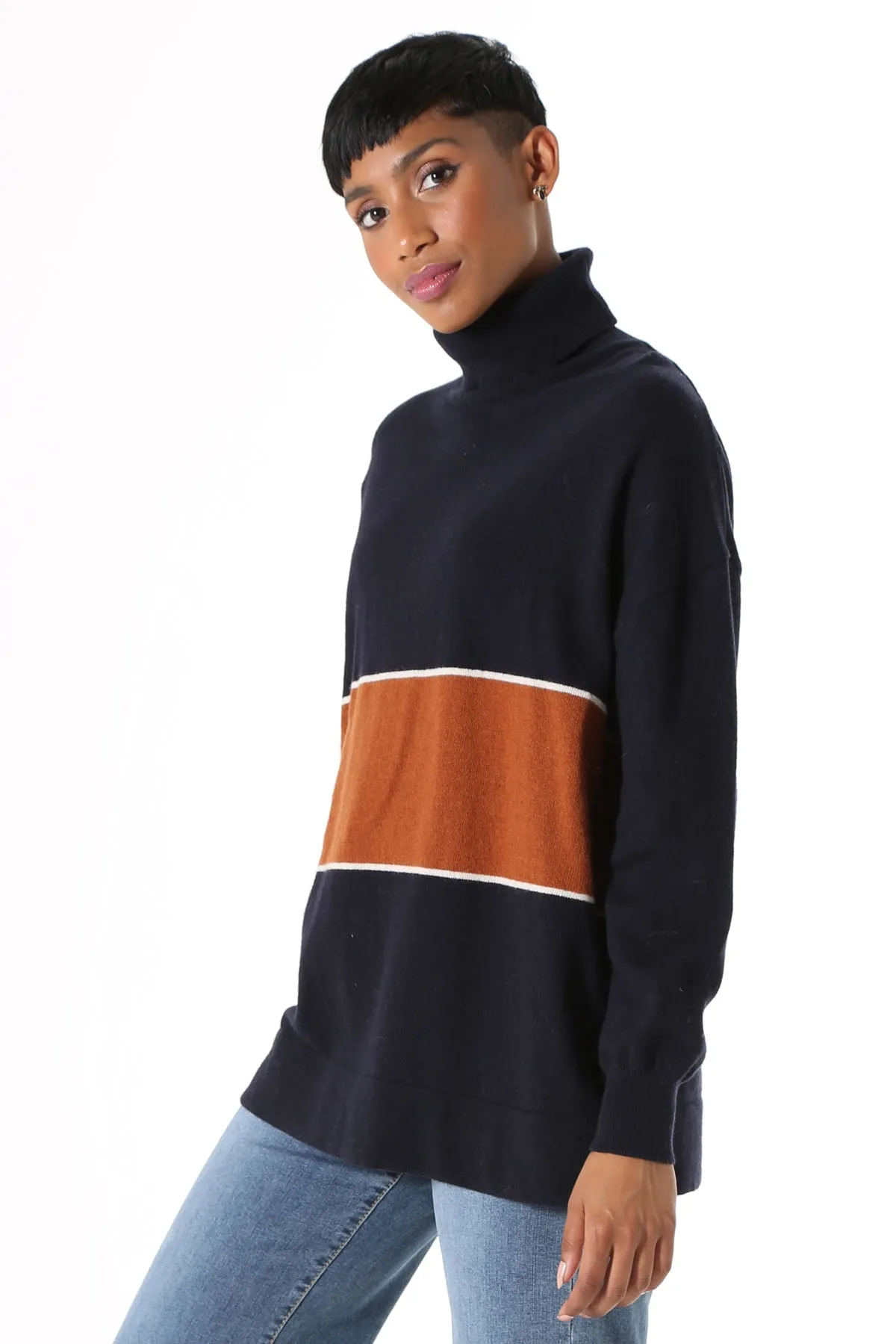 Mariana Turtleneck Wool Sweater Navy