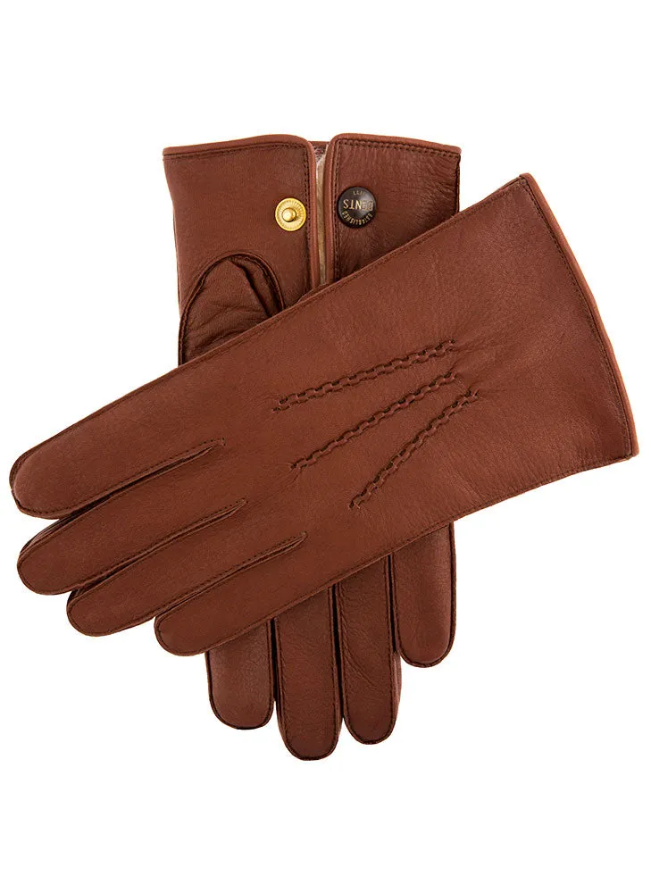 Men's Heritage Three-Point Fur-Lined Deerskin Leather Gloves