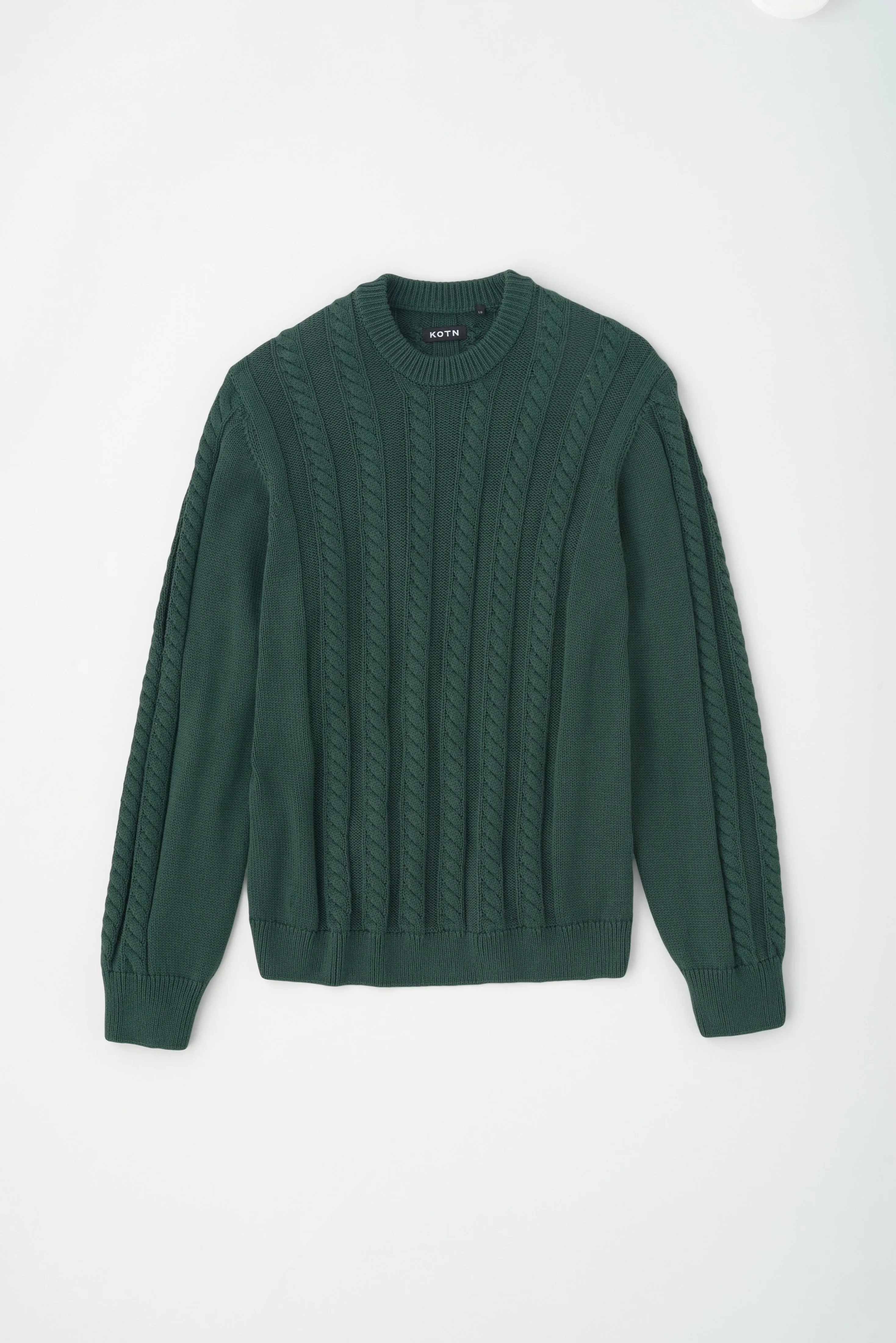 Men's Luxor Cable Sweater in Racing Green