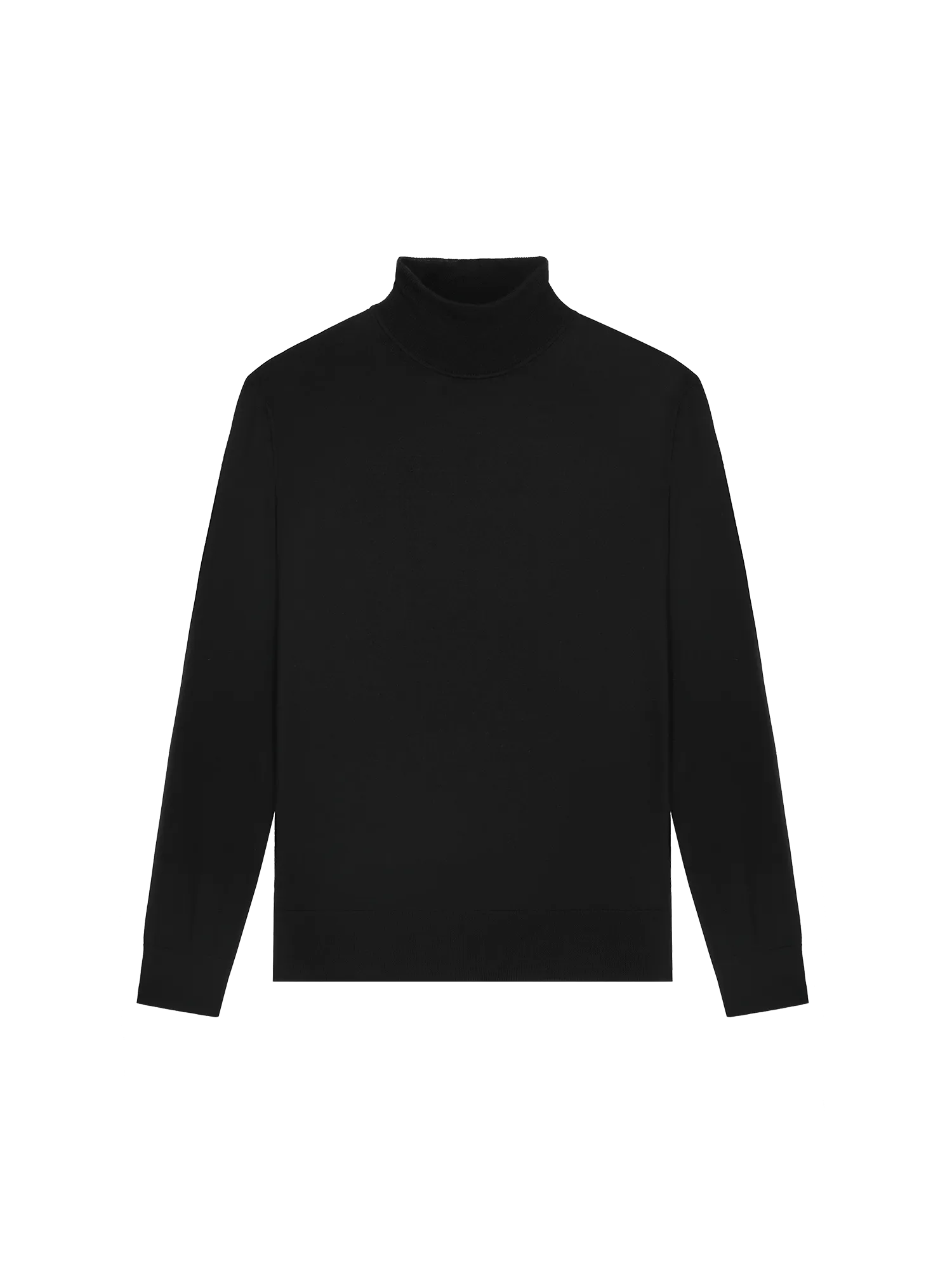 Men's Regenerative Merino Wool Turtleneck Sweater—black