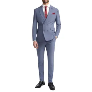 Men's Suit Grey 2 Piece Double Breasted Tailored Fit