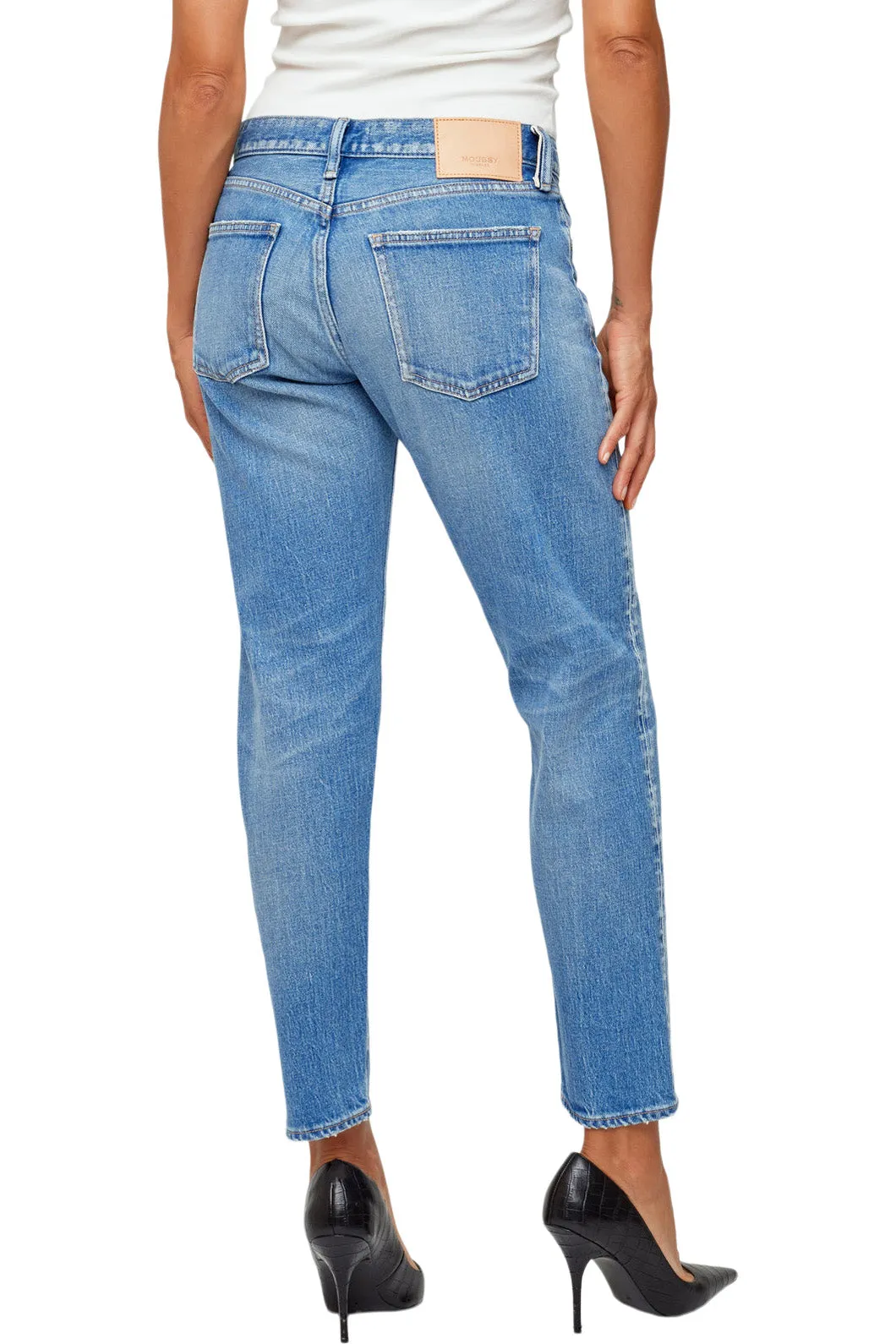 Moussy Denim Kendall Tapered Jeans in Light Blue