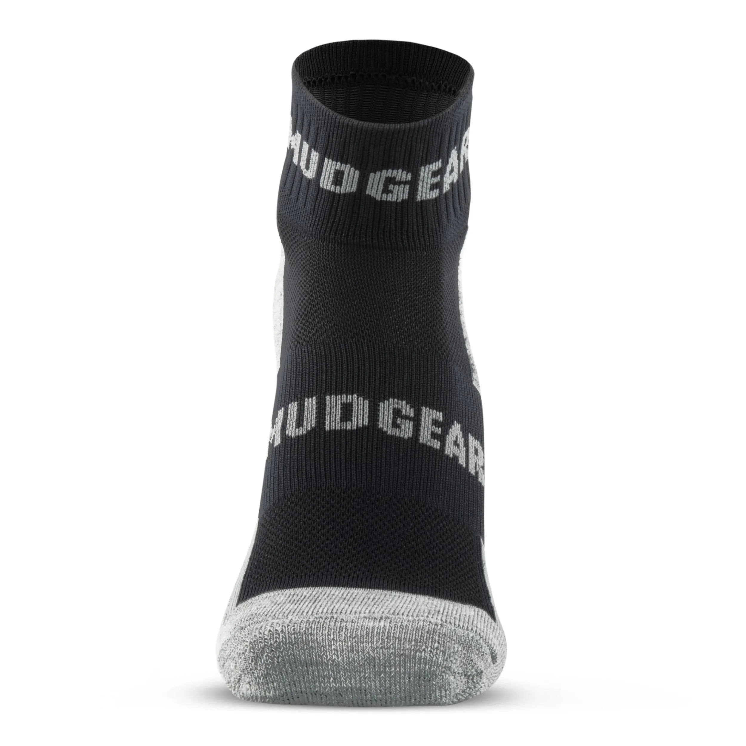 MudGear Quarter (¼) Crew Merino Wool Socks - Black/Gray (1 Pair)