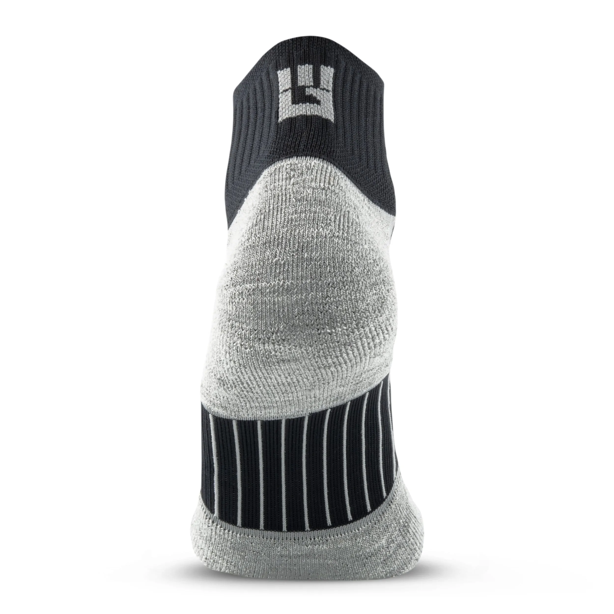 MudGear Quarter (¼) Crew Merino Wool Socks - Black/Gray (1 Pair)