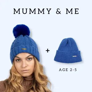 Mummy & Me Satin Lined Beanie Bundle - Royal Blue