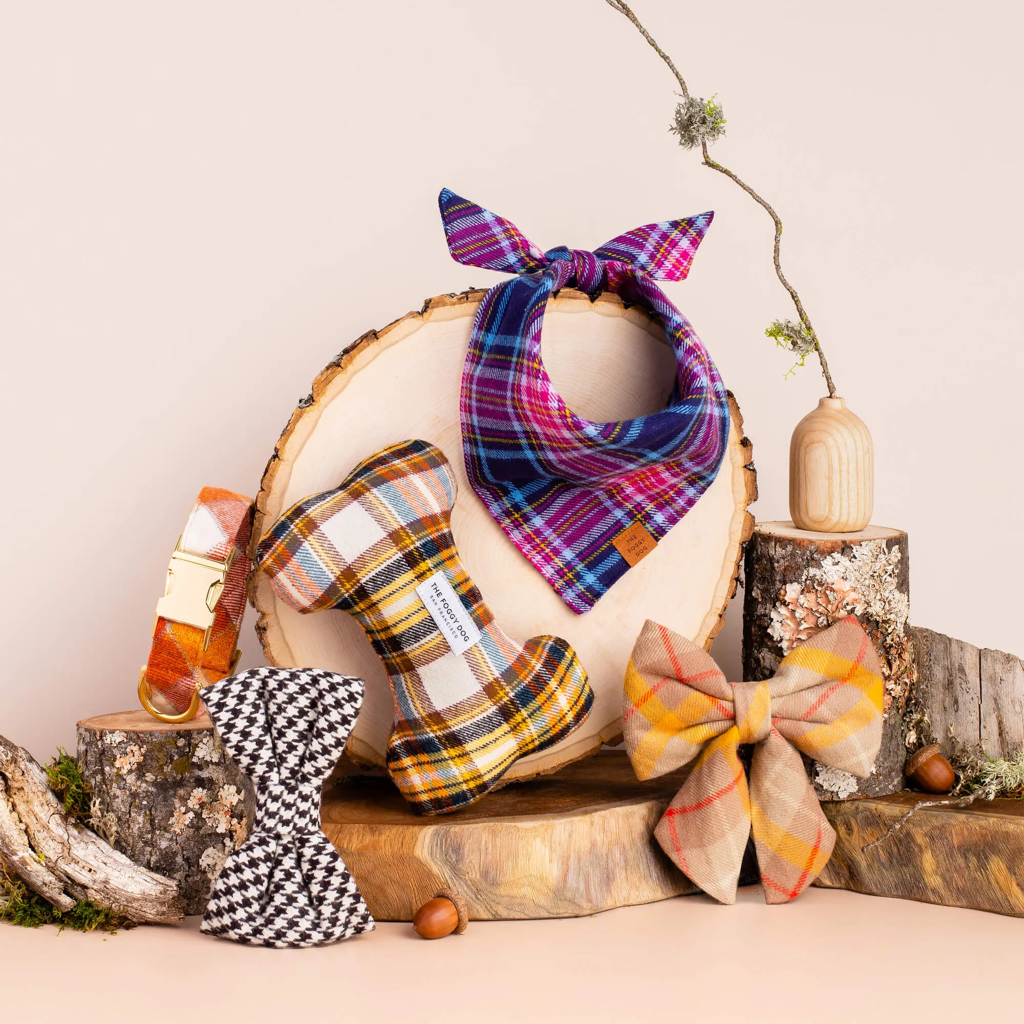 Mustard Plaid Flannel Lady Bow Collar