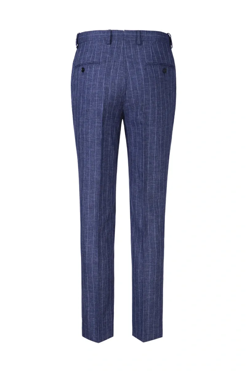 Navy Stripe Italian Double-Breasted Suit